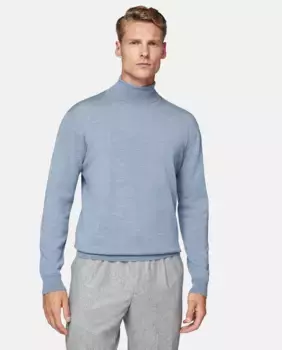 Мужской шерстяной свитер с длинными рукавами Boggi Milano, голубой