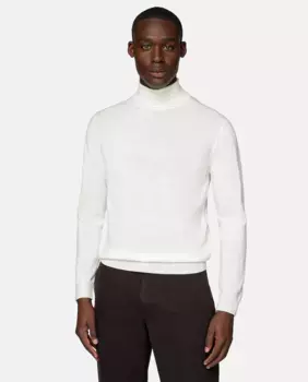 Мужской шерстяной свитер с длинными рукавами Boggi Milano, белый