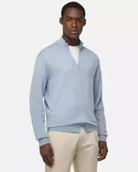 Мужской шерстяной свитер с длинными рукавами Boggi Milano, голубой