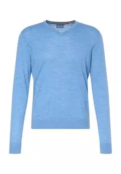 Мужской шерстяной свитер с V-образным вырезом Galeria, голубой