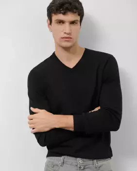 Мужской шерстяной свитер с V-образным вырезом Roberto Verino, черный
