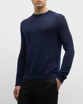Мужской шерстяной свитер свободной вязки Jil Sander, цвет Dark Blue