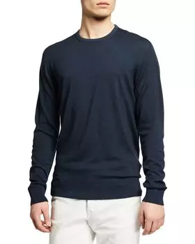 Мужской шерстяной свитер, выстиранный в готовом виде Corneliani, цвет Navy