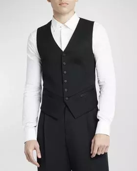 Мужской шерстяной жилет на заказ Alexander McQueen, цвет Black