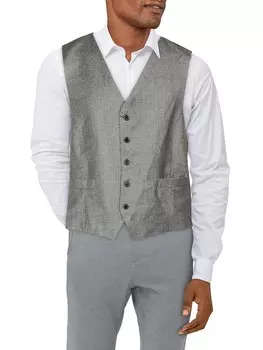 Мужской шерстяной жилет с узором «гусиные лапки» Lauren Ralph Lauren, цвет Black/Grey