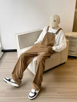 Мужской широкий нагрудник Hypemode со скошенными карманами и прямым кроем Manfinity, кофейный коричневый