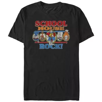 Мужской школьный рок! Футболка с рисунком персонажей Licensed Character, черный