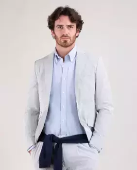 Мужской синий пиджак из сирсакера El Ganso