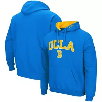 Мужской синий пуловер с капюшоном UCLA Bruins Arch & Logo 3.0 Colosseum
