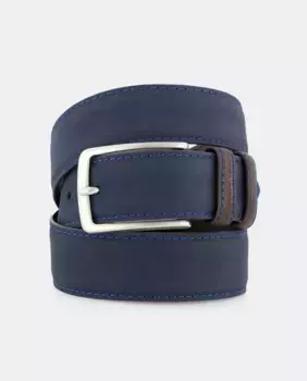 Мужской синий ремень из нубука Roberto Verino, тёмно-синий