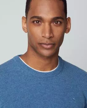 Мужской синий свитер с круглым вырезом Hackett, синий