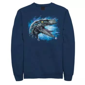 Мужской синий свитшот с брызгами Raptor Jurassic World, синий