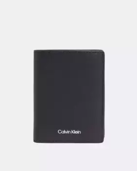 Мужской складной кожаный кошелек Calvin Klein, чёрный