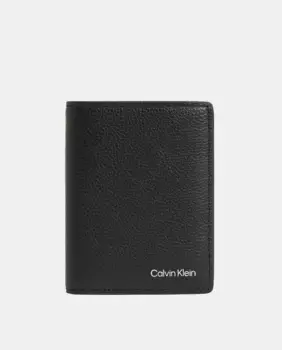 Мужской складной кожаный кошелек Calvin Klein, чёрный
