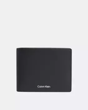 Мужской складной кожаный кошелек Calvin Klein, чёрный