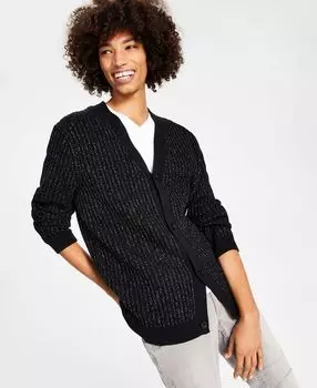 Мужской скрученный кардиган классического кроя металлик в рубчик, созданный для macy's INC International Concepts, мульти