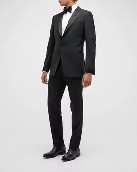 Мужской смокинг из однотонной шерсти TOM FORD, цвет Black Solid