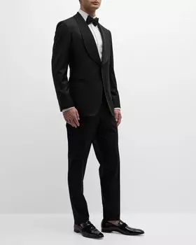 Мужской смокинг с шалью из шерсти и кашемира Paul Stuart, цвет Black