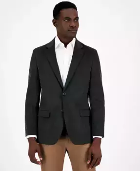 Мужской современный приталенный спортивный пиджак из эластичного вельвета с налокотниками Nautica, зеленый