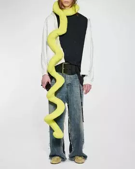 Мужской спиральный шарф из проволоки Balenciaga, цвет 7200 Fluo Yellow