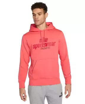 Мужской спортивный худи с принтом Club Fleece Nike, оранжевый