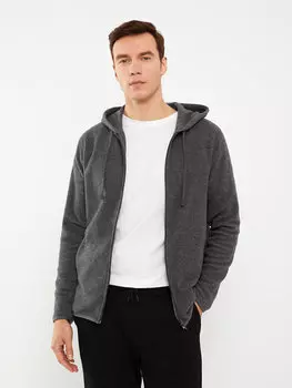 Мужской спортивный кардиган с капюшоном и длинными рукавами LCWAIKIKI Basic