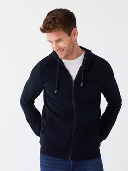 Мужской спортивный кардиган с капюшоном и длинными рукавами LCWAIKIKI Classic, темно-синий