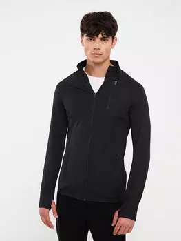 Мужской спортивный кардиган с воротником-стойкой и длинными рукавами LCW Active