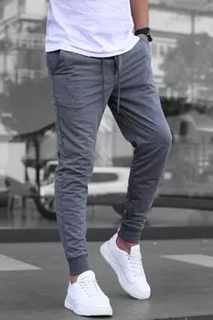 Мужской спортивный костюм антрацитовый с эластичными манжетами 4821 MADMEXT