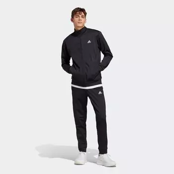 Мужской спортивный костюм из трикотажа с линейным логотипом Adidas, белый