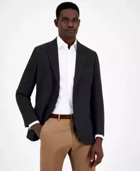 Мужской спортивный пиджак Modern-Fit из твида однотонного цвета Nautica, серый