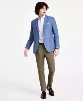 Мужской спортивный пиджак Modern-Fit с активной растягивающейся структурной тканью Nautica, синий