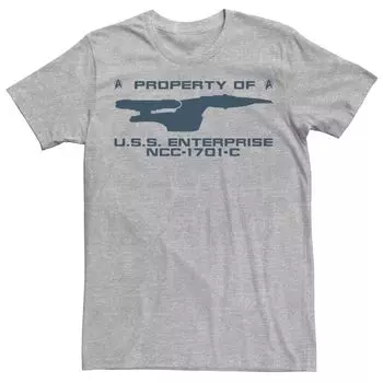Мужской Star Trek The Next Generation U.S.S. Текстовая футболка Enterprise Property Licensed Character
