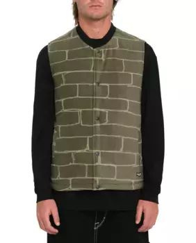 Мужской стеганый двусторонний жилет Volcom, темно-зеленый