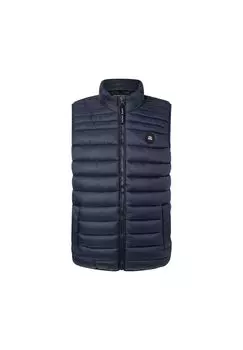 Мужской стеганый жилет - BALLE GILLET, нейлон, воротник стойка, карманы, однотонный цвет Pepe Jeans, темно-синий