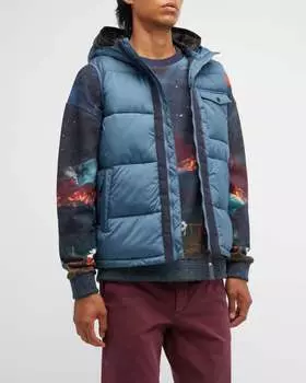 Мужской стеганый жилет с капюшоном из стали SCOTCH & SODA, цвет steel