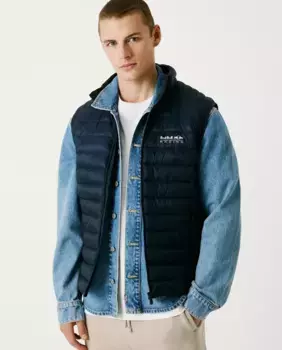 Мужской стеганый жилет с застежкой-молнией Pepe Jeans, тёмно-синий