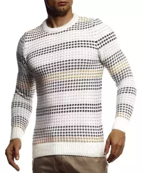 Мужской стильный свитер с длинным рукавом, худи-пуловер, толстовка для мужчин, slim fit Leif Nelson, коричневый/бежевый