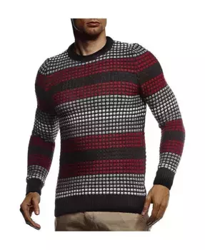 Мужской стильный свитер с длинным рукавом, худи-пуловер, толстовка для мужчин, slim fit Leif Nelson, черный