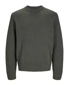 Мужской структурированный свитер с круглым вырезом Jack & Jones, черный