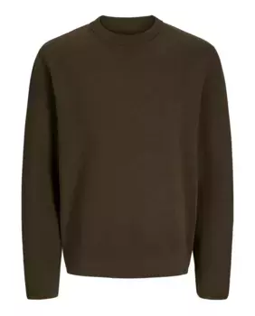 Мужской структурированный свитер с круглым вырезом Jack & Jones, темно-зеленый