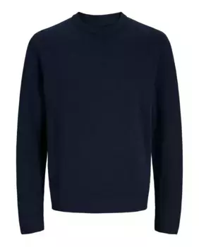 Мужской структурированный свитер с круглым вырезом Jack & Jones, синий