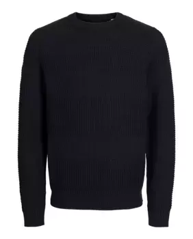 Мужской структурированный свитер с круглым вырезом Jack & Jones, темно-синий