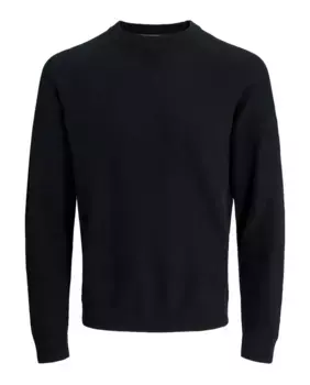 Мужской структурированный свитер с круглым вырезом Jack & Jones, черный