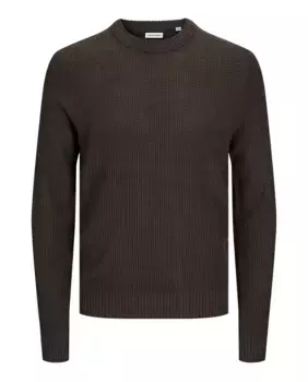 Мужской структурированный свитер с круглым вырезом Jack & Jones, черный