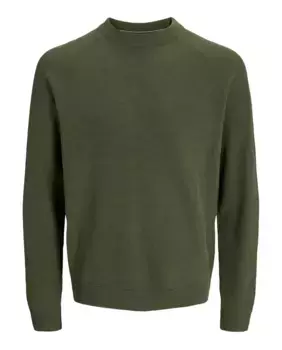 Мужской структурированный свитер с круглым вырезом Jack & Jones, зеленый