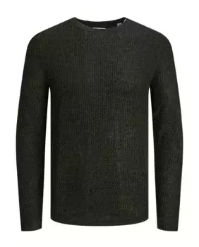 Мужской структурированный свитер с круглым вырезом Jack & Jones, зеленый