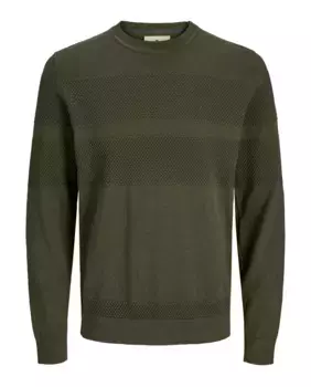 Мужской структурированный свитер с круглым вырезом Jack & Jones, синий