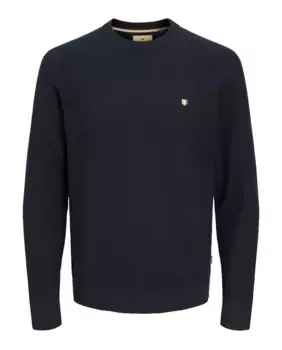 Мужской структурированный свитер с круглым вырезом Jack & Jones, синий