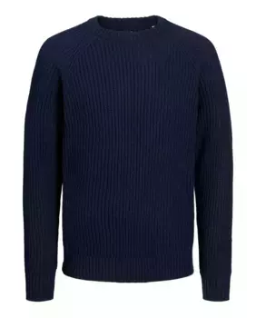 Мужской структурированный свитер с круглым вырезом Jack & Jones, синий